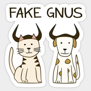 Fake Gnus: Cat & Dog Edition Sticker